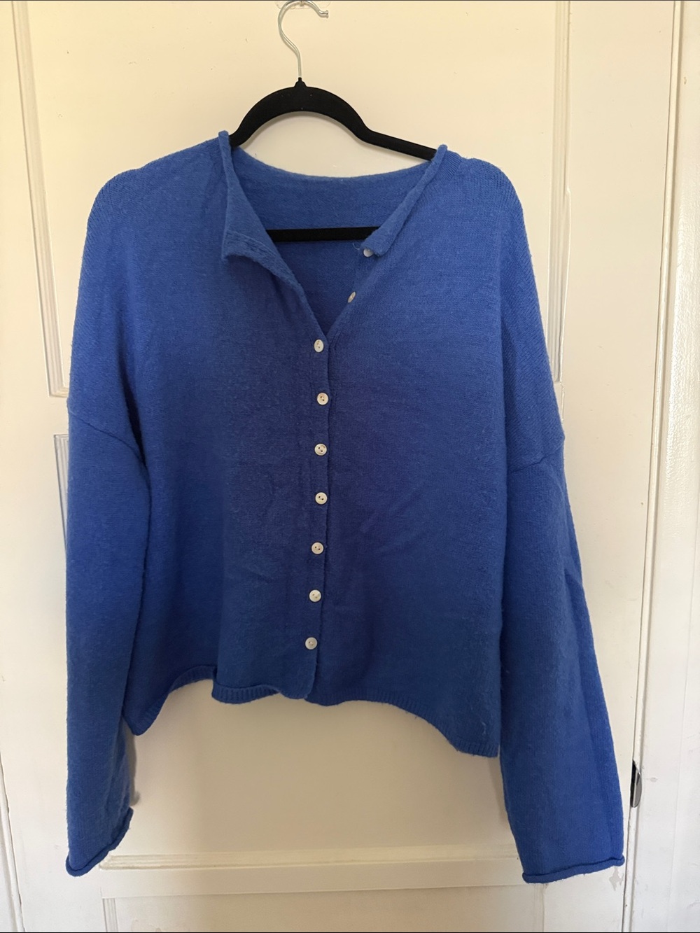 Y2K Cobalt Blue Button down  Knit Cardigan
